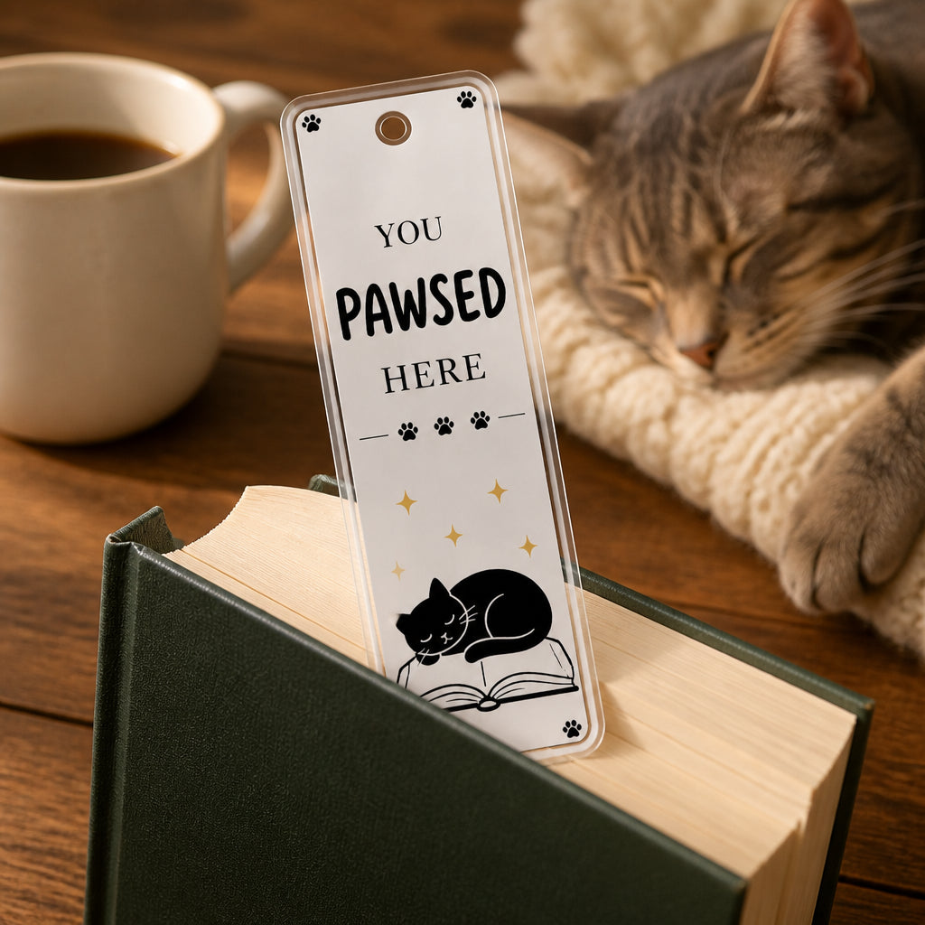 You Pawsed Here Cat Lover Acrylic Bookmark - Acrylic Bookmark 76c838d4-731c-44ff-b9c5-48ff3d902b27.jpg