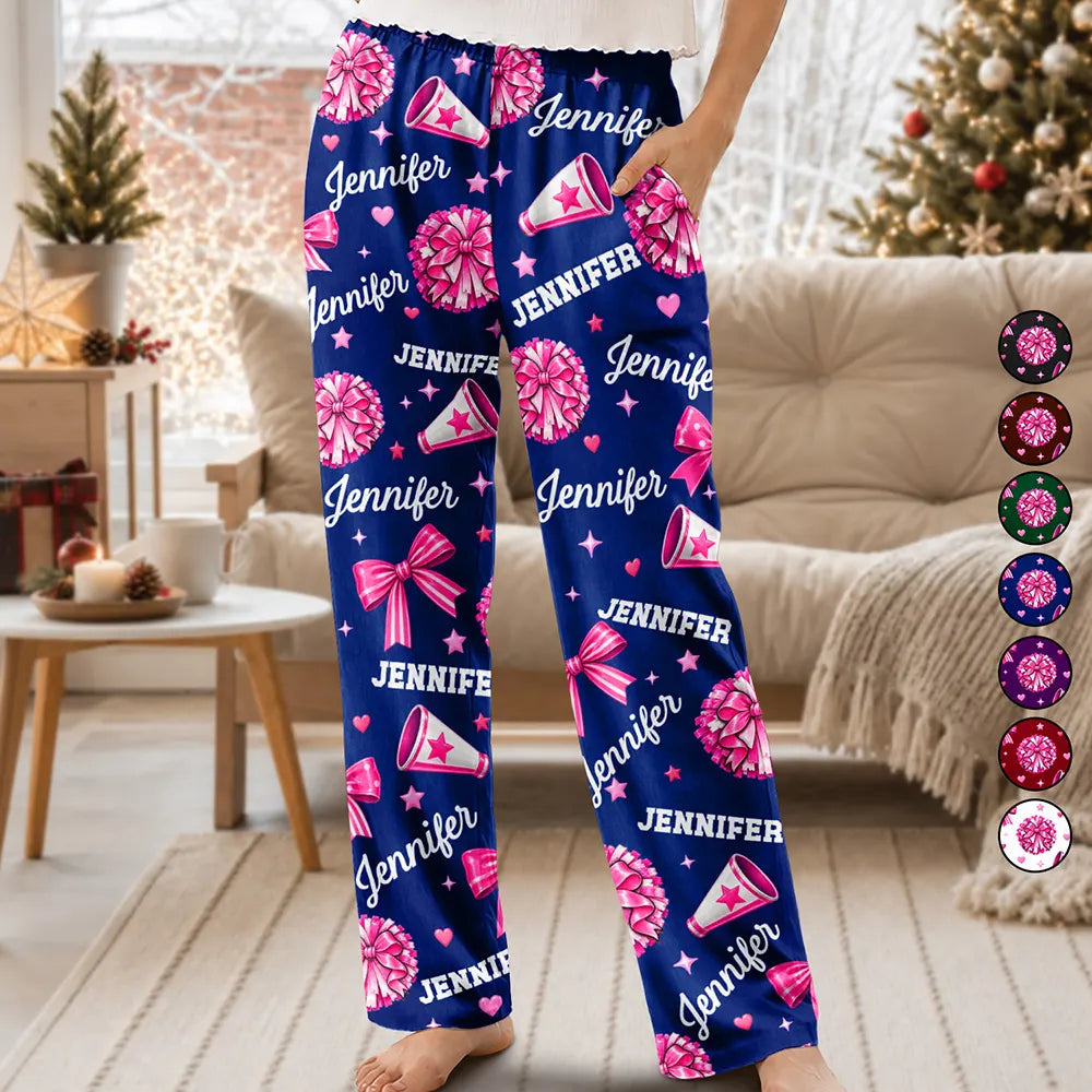 Cheer Gift For Teen Girls - Personalized Name Pink Bow Megaphone Pajama Pants 76cdd972-9cf5-4fe0-8622-00dff6fd23a6-CheerGiftForTeenGirls-PersonalizedNamePinkBowMegaphonePajamaPants-MI416-CLA4073-MK1.jpeg