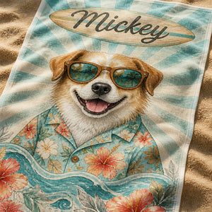 Custom Pet Name Beach Towel – Cool Sunglasses Remix - Personalized Beach Towel 76cffb2f-22db-4bdf-be1a-7db9c90c5d5c.jpg