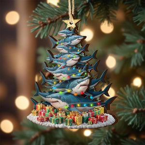 Shark Christmas Ornaments, Sea Life Ornaments, Christmas Tree Hanging,2 Layer Wooden Ornament, Ocean Christmas Decor, Gift for Shark Lover 76df46d5-a4b1-461b-aa3d-71479801b632-6.jpg