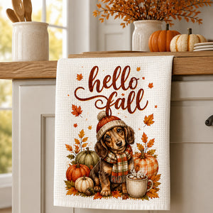 Hello Fall Custom Pet Portrait Kitchen Towel - Personalized Kitchen Towel 76e9393a-b185-484f-bffe-b13691a5d686.jpg