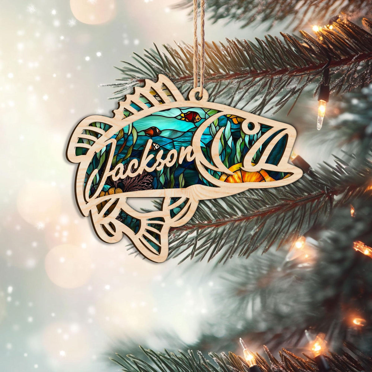 Personalized Fishing Layered Wood Ornament, Custom Fishing Christmas Tree Ornament, Bass Fish Ornament, Xmas Gift for Dad, Husband,Fisherman 76ec9bae-944b-4ce1-ac45-eaf571c348f2-6.jpg