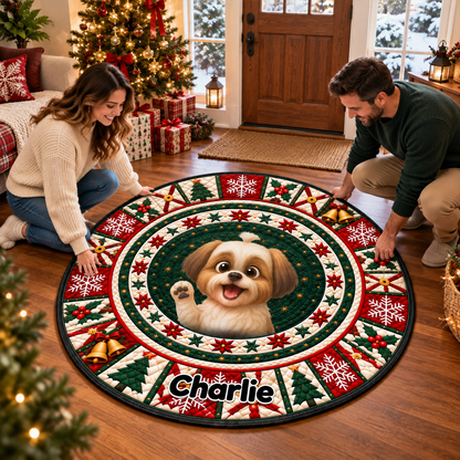 Jingle Bells My Dog Yells 3D Illusion Quilted Rug - Personalized Quilted Mat 76ed1331-415d-4a5e-a0ea-48c0144f034a-MOCKUP-4.png