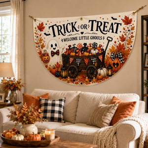 Trick or Treat Ghost Halloween Fan Flag Banner, Halloween Bunting Flag with Grommets, Fall Porch Fence Yard Decor, Indoor Outdoor Party 76faca49-198c-472b-85c6-8f12227e9939-6.jpg
