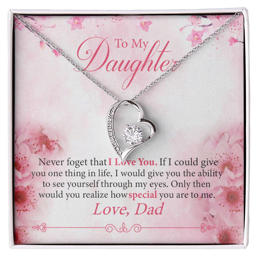To My Daughter Never Forget That I Love You Necklace With Message Card, Gift For Daughter, Meaningful Gift, Love From Dad 770.jpg