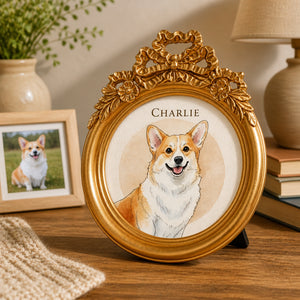 Custom Pet Portrait Picture Frame – Watercolor Illustration with Name - Personalized Picture Frame 77160401-ebbd-40d8-ab91-8c304992c915.jpg