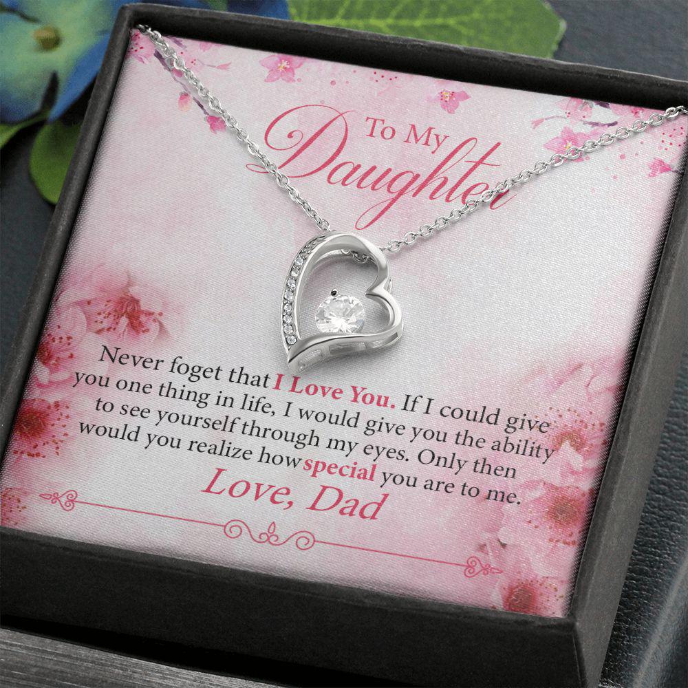 To My Daughter Never Forget That I Love You Necklace With Message Card, Gift For Daughter, Meaningful Gift, Love From Dad 772.jpg