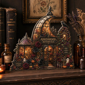 Halloween Botanicals Wooden Block, Gothic Halloween Flower Shop Decor, Witchy Greenhouse Shelf Sitter, Spooky Tabletop Gift for Home 772b1d1d-2926-45ef-9cec-40e352349dbb-4.jpg