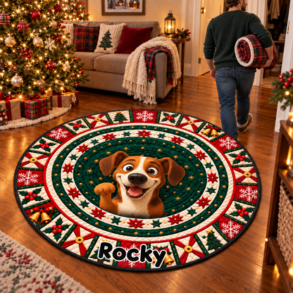 Jingle Bells My Dog Yells 3D Illusion Quilted Rug - Personalized Quilted Mat 772fd790-251c-421c-bfca-b8dc549c22ab-MOCKUP-5.png