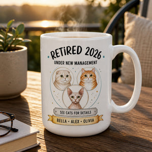 Retired {Year} Under New Management – Custom Cats Photo Mug - Personalized Mug 774afa3a-0aea-4a8a-978f-d0d9b59a3a43.jpg