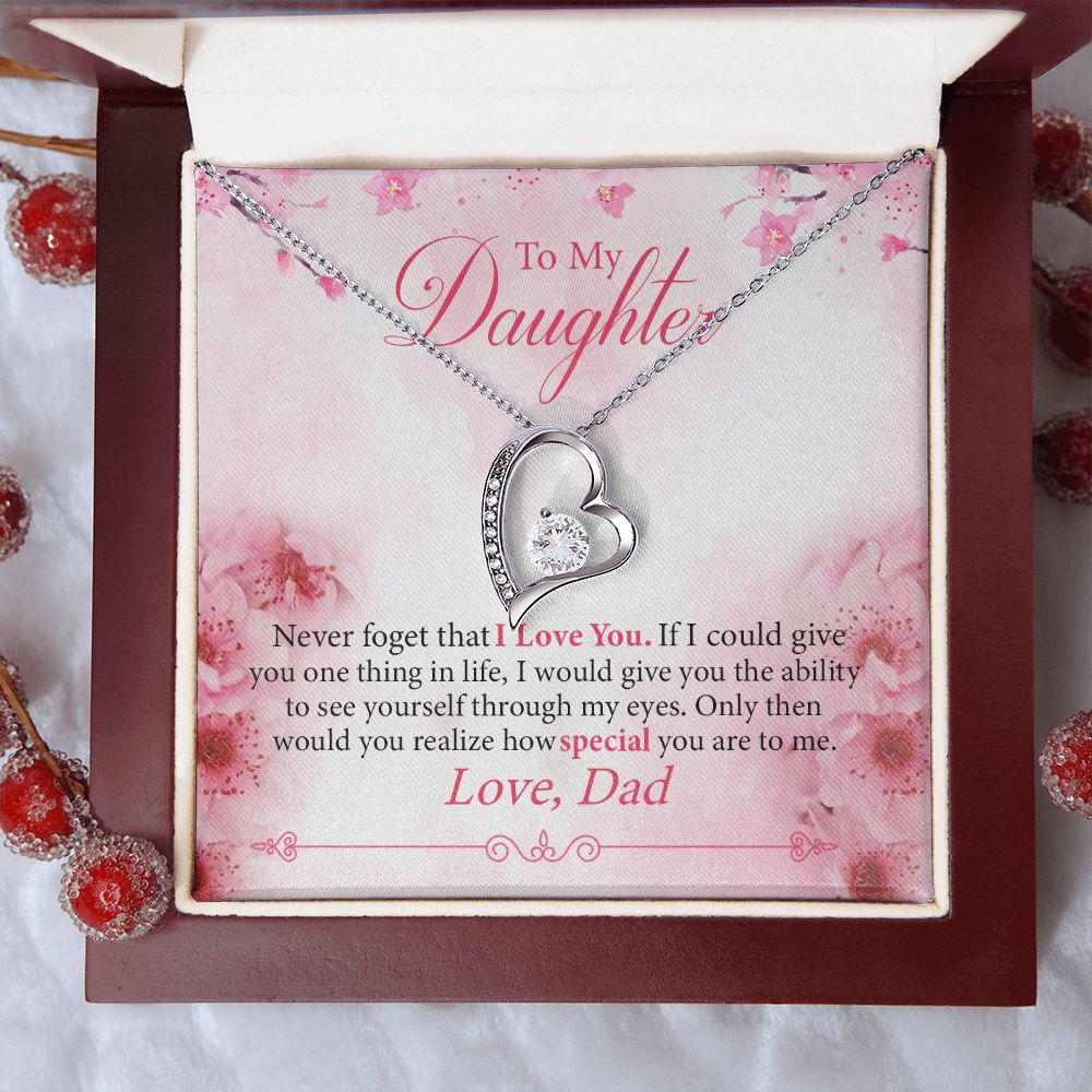 To My Daughter Never Forget That I Love You Necklace With Message Card, Gift For Daughter, Meaningful Gift, Love From Dad 776.jpg