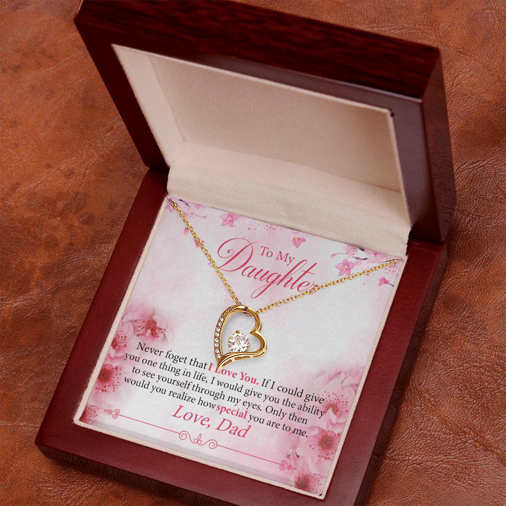 To My Daughter Never Forget That I Love You Necklace With Message Card, Gift For Daughter, Meaningful Gift, Love From Dad 777.jpg