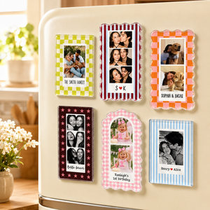 Personalized Checkered Frame Photo Magnet, Custom Family Photo Magnet, Besties Photo Manget, Couples Photo Magnet, Dog Cat Photo Magnet 777a5440-763c-44f2-b060-55bdff252fe5-banner-1.png