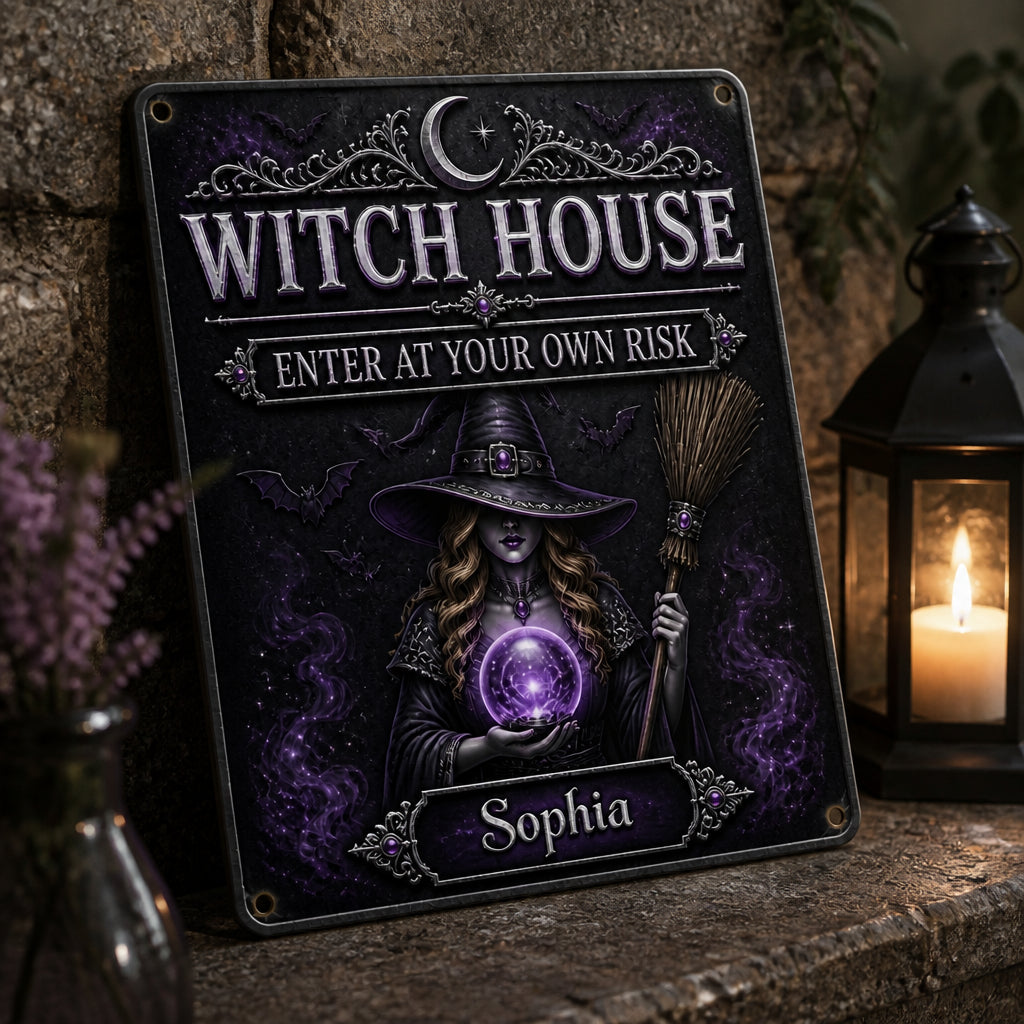 Witch House – Enter At Your Own Risk Personalized Metal Sign - Personalized Metal Sign 7780654a-9175-4713-90e1-511f8182a23b.jpg