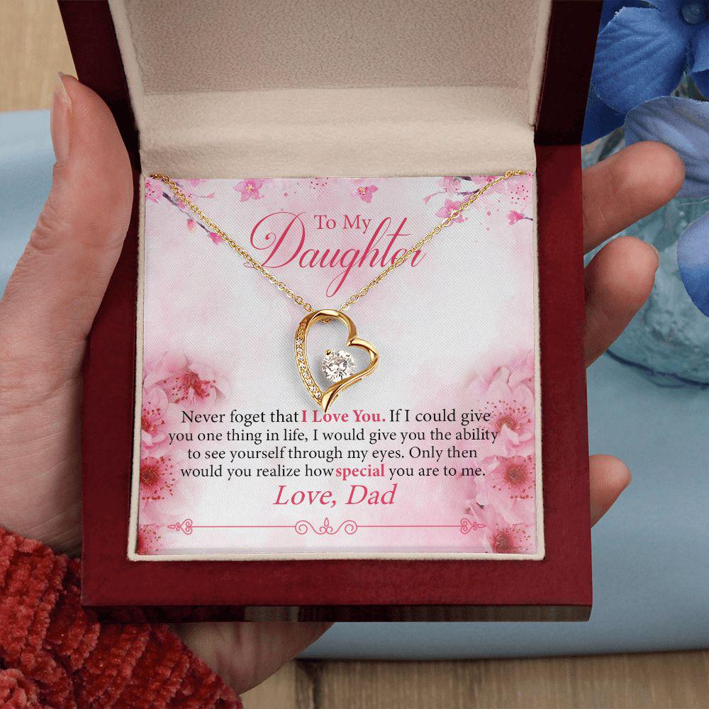 To My Daughter Never Forget That I Love You Necklace With Message Card, Gift For Daughter, Meaningful Gift, Love From Dad 778.jpg