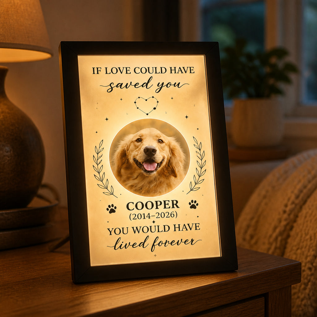 Personalized Pet Memorial Light Frame — If Love Could Have Saved You - Personalized Light Frame 778e87ab-6a37-4e60-a0b0-e41cc44f0eda.jpg