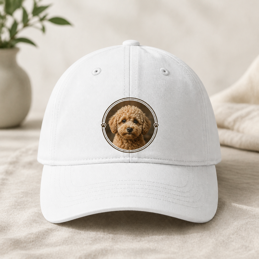 Custom Pet Photo Cap – Center Medallion Badge - Personalized Printed Cap 77aca293-233b-4bba-aeab-e14b002195ac.png