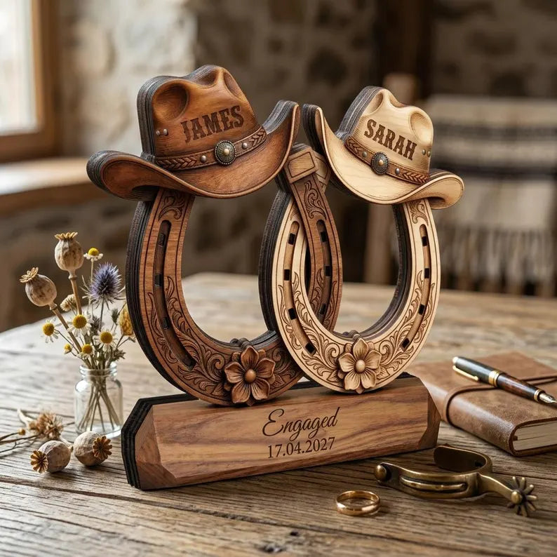 Custom Western Couple Wood Decor, Personalized Cowboy Hat Horseshoe Sign, Rustic Engagement Centerpiece, Bride And Groom Gift 77b44606-bbe7-4fe1-940b-5b0b3f2fc5f7-ghfjutyju-2-.webp