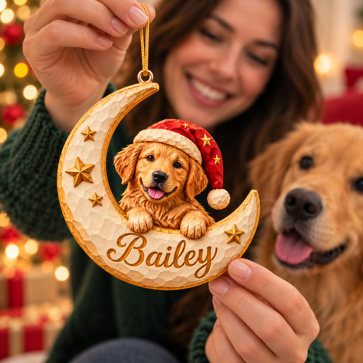 Personalized Dog Christmas Ornament – Custom Pet Photo & Name, 3D Relief Crescent Moon & Stars Ornament, Christmas Gift for Dog Lovers 77b85f87-77a8-4d09-8d42-d7bfa7209bc1-Bailey-Crescent-Ornament-Christmas-Reveal-2.png