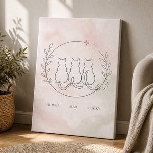 Minimal Line Cats – Personalized Names Canvas - Personalized Canvas 77caaf4c-c4f8-4569-9eb0-079569a799f7.jpg