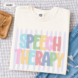Speech Therapy Shirt: Faux Seersucker Lace SLP SLPA Shirt, Stripe Sped Teacher Shirt, Speech Language Pathologist Tee, Back To School Gift 77ea9193-b00d-402b-9cb0-cf63b6936ac1-1.jpg