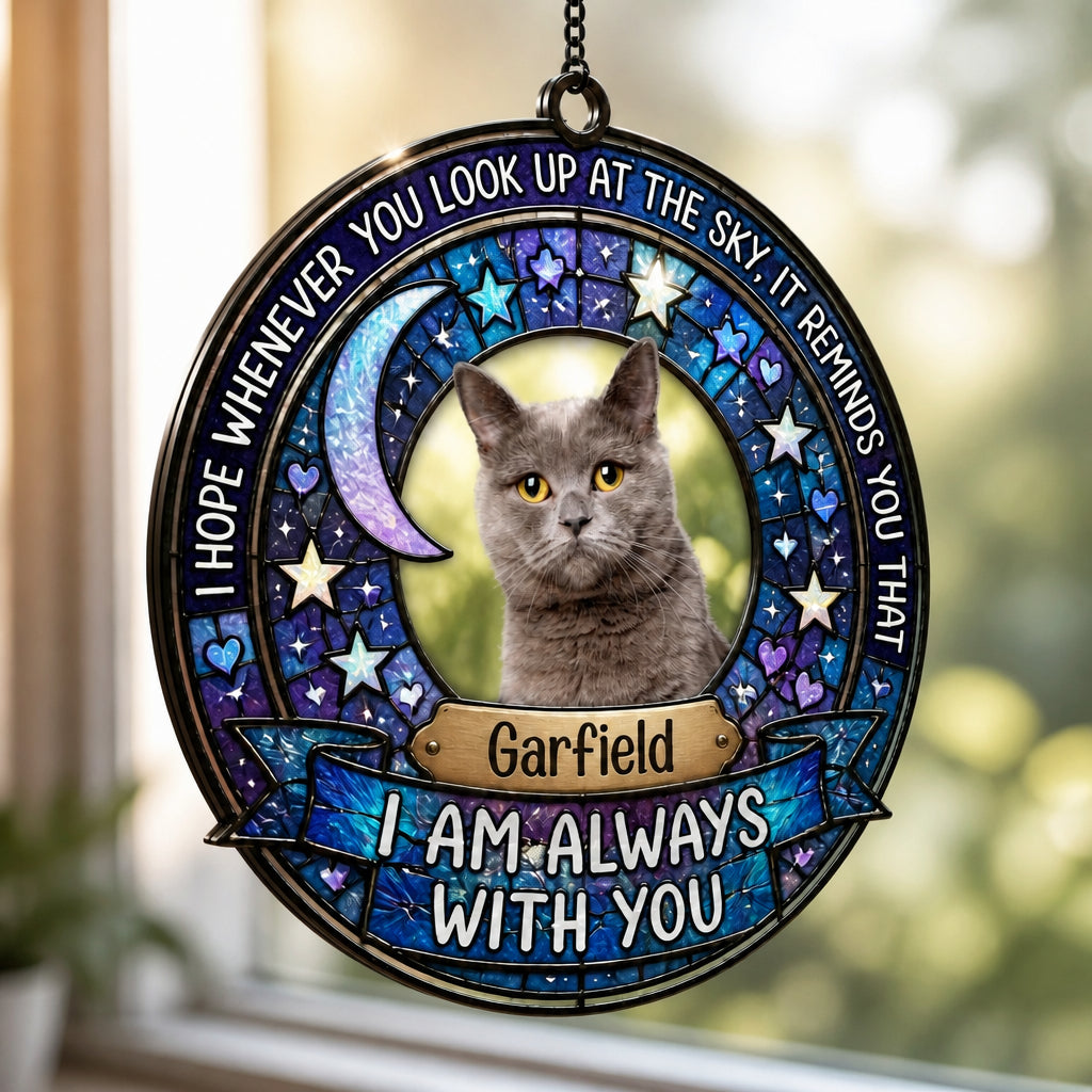 Custom Pet Photo Stained-Glass Suncatcher – I Am Always With You - Personalized Suncatcher Stained Glass 780e2350-4325-4cde-960d-9ae881f446b5.jpg