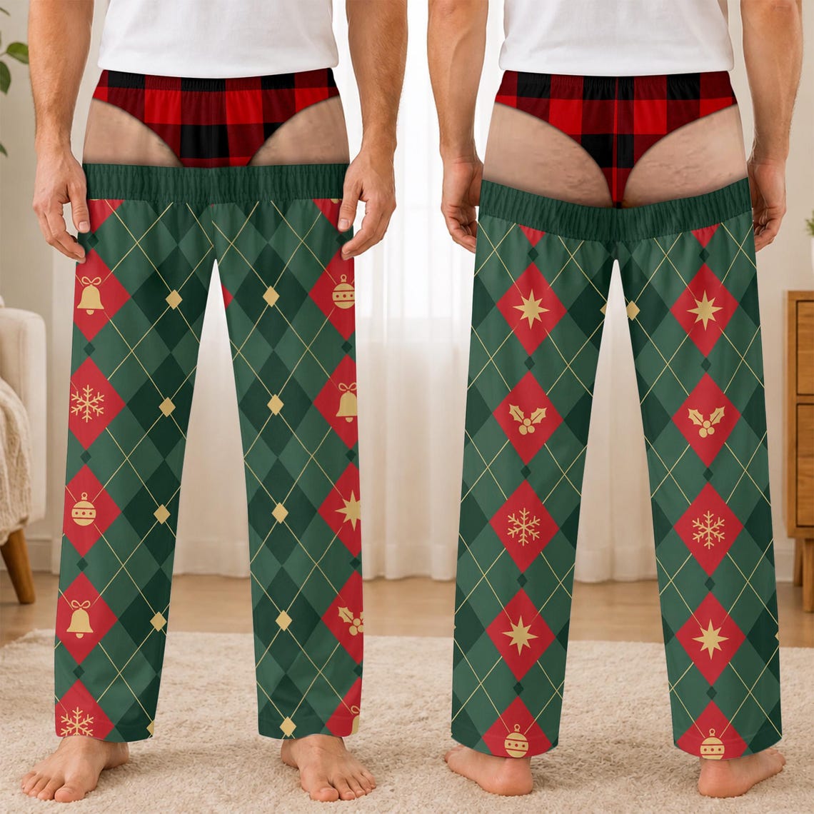 Funny Christmas Pajama Pants, Underwear Illusion Sweatpants, Ugly Xmas Lounge Pants 78131a66-9a86-4276-97e9-0c4f70a81812-5.jpg