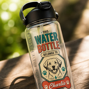 Dog Water Bottle – This Water Bottle Belongs To [Pet Name] (Modern Badge) - Personalized Water Tracker Bottle 78164bdb-f4b3-493e-b1fc-41ffb433159e.jpg