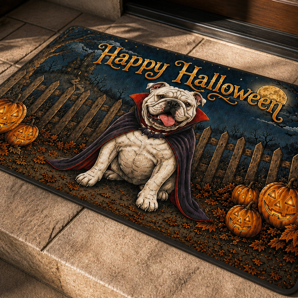 Happy Halloween Custom Pet Portrait Doormat - Doormat 781b846d-4069-4c8e-82e1-6da67cfdd391.jpg