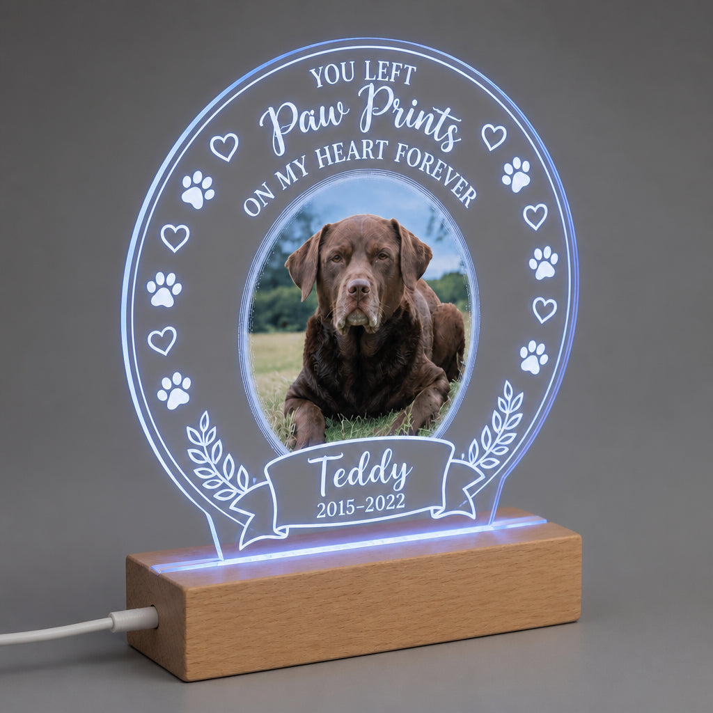Pet Memorial LED Night Light — You Left Paw Prints — Photo, Name & Dates - Personalized 3D LED Light Wooden Base 781bc297-318b-472b-b108-80cb697c9b0d.jpg