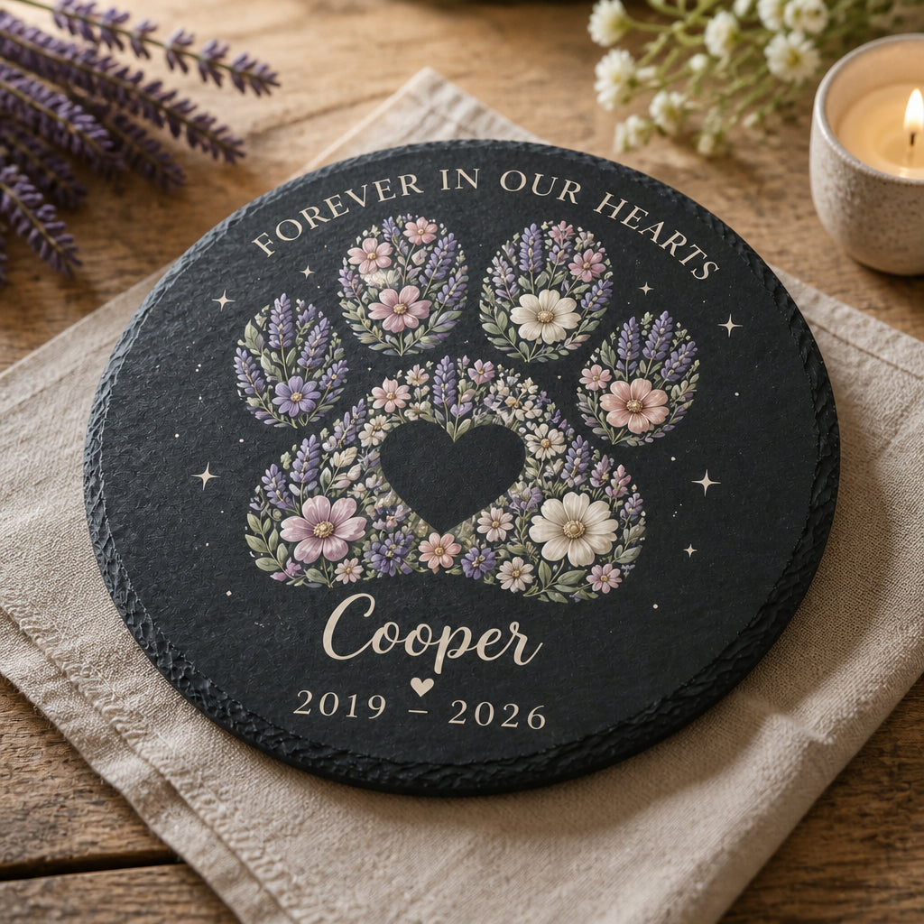 Floral Paw Memorial Slate – Personalized Name & Years - Personalized Slate Memorial Stone 7833d3ae-10b0-437a-80fa-7eae0ede4b3c.jpg