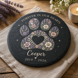 Floral Paw Memorial Slate – Personalized Name & Years - Personalized Slate Memorial Stone 7833d3ae-10b0-437a-80fa-7eae0ede4b3c.jpg
