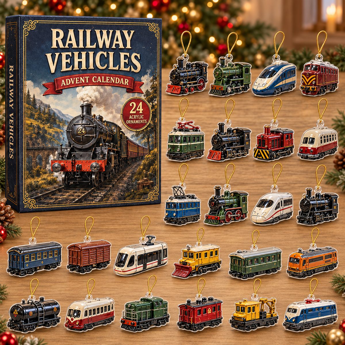 Railway Vehicles Train Advent Calendar 2026 - 24-Day Festive Countdown, Acrylic Charms Blind Box - Gift For Vehicle Lovers 78366f3e-548b-4eb2-a379-21d0fc496887-railway-box-charms.png