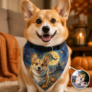 Custom Pet Portrait Halloween Night Sky Bandana - Personalized Pet Bandana Collar With Adjustable Buckle 78446525-d20d-4bb2-86ad-5b2fb23b94bf.png