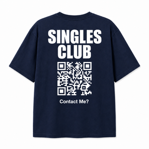 Singles Club QR Code Contact Me T-Shirt, Funny Dating Shirt for Singles, Casual Streetwear Graphic Tee