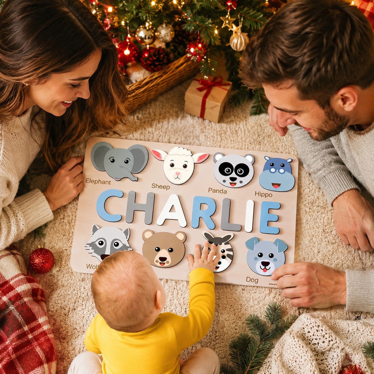 Custom Name Puzzle with Animals, Personalized Baby Gift, First Birthday Gift, Christmas Present, 0-3 Years Personalized Toy 786d4b2c-d7cb-4661-83e2-22a2493f05cb-113d564f-6e60-45f5-bcd1-0848e266abf4.jpg