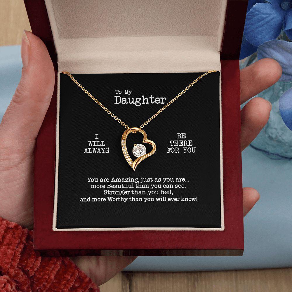 To My Daughter Stronger Than You Feel, Necklace With Message Card, Gift For Daughter From Parents To Daughter 787.jpg