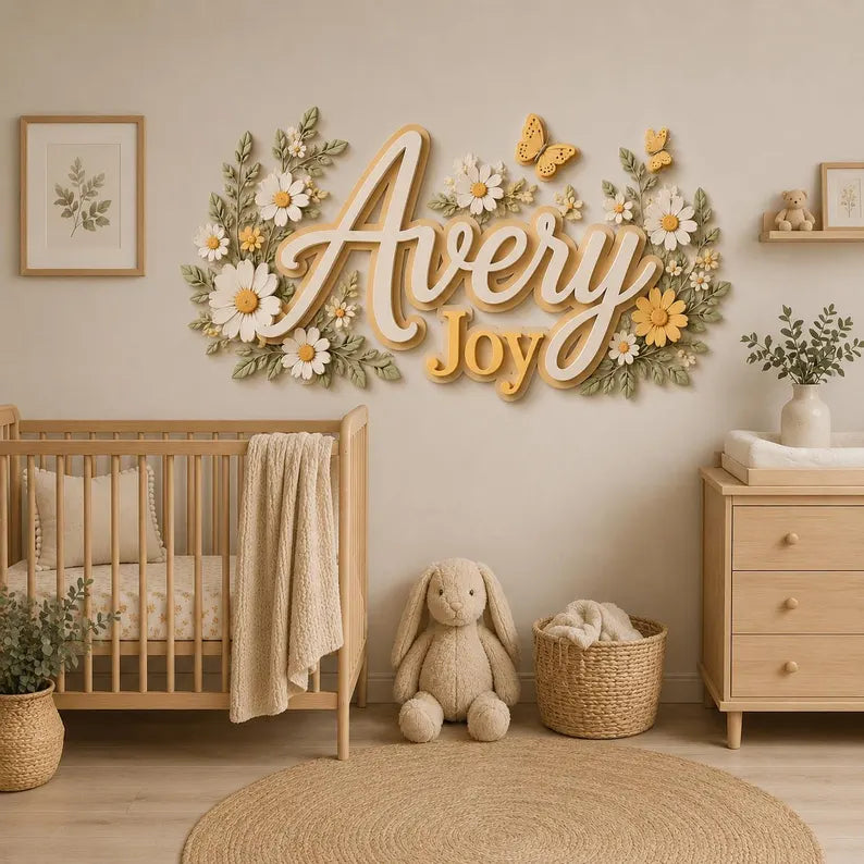 Personalized Nursery Name Sign, Custom Floral Baby Name Wall Decor, 3D Wooden Nursery Sign, Baby Girl Room Decor, Baby Shower Gift 787f2d25-3305-43da-a57d-670154302352-rtrtrt-4-.webp