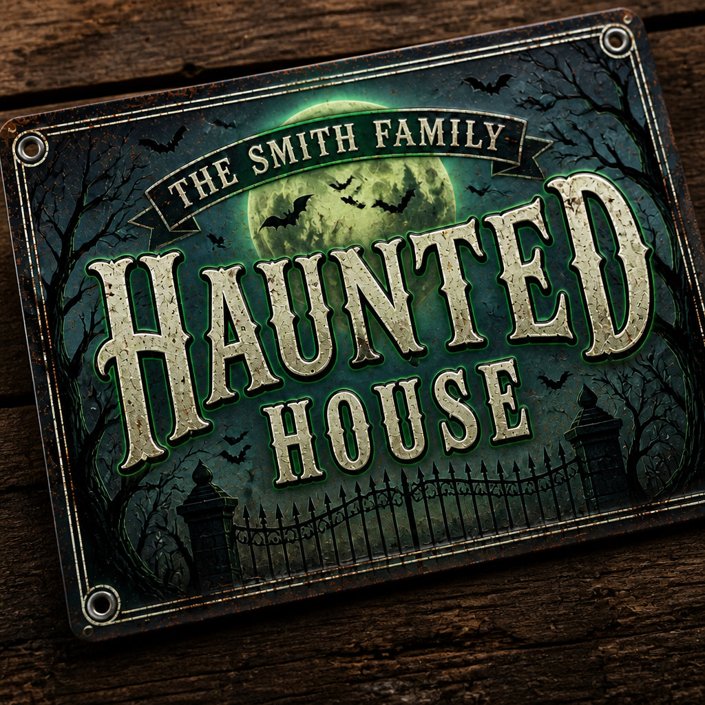 Personalized Haunted House Metal Sign – Family Name - Personalized Cut Metal Sign UV Printed 788112af-9b63-44a8-8532-bd077eaf6024.jpg