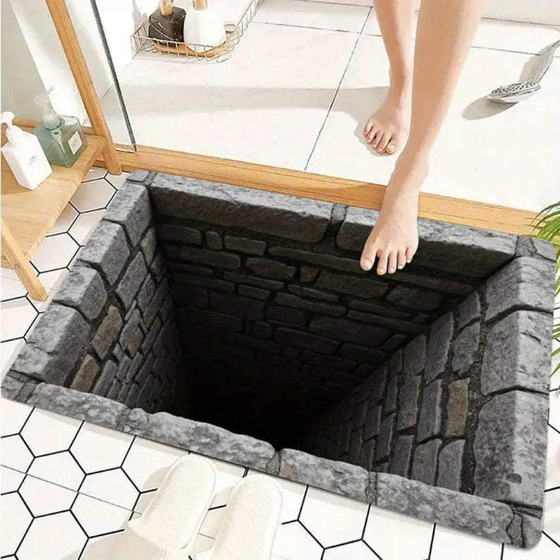 3D Illusion Stone Well Bath Mat, Funny Trap Door Floor Mat, Non Slip Bath Mat, Realistic Deep Pit Doormat, Unique Home Decor 788f7aa1-e66d-4484-b631-f9b7defb61e9-KK-2-.webp