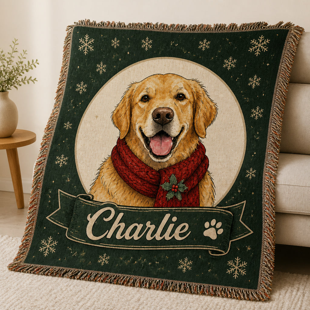 Custom Pet Portrait Holiday Blanket with Name - Personalized Blanket 78969868-f743-4dbe-8ab0-c1e2a8ba4d14.jpg
