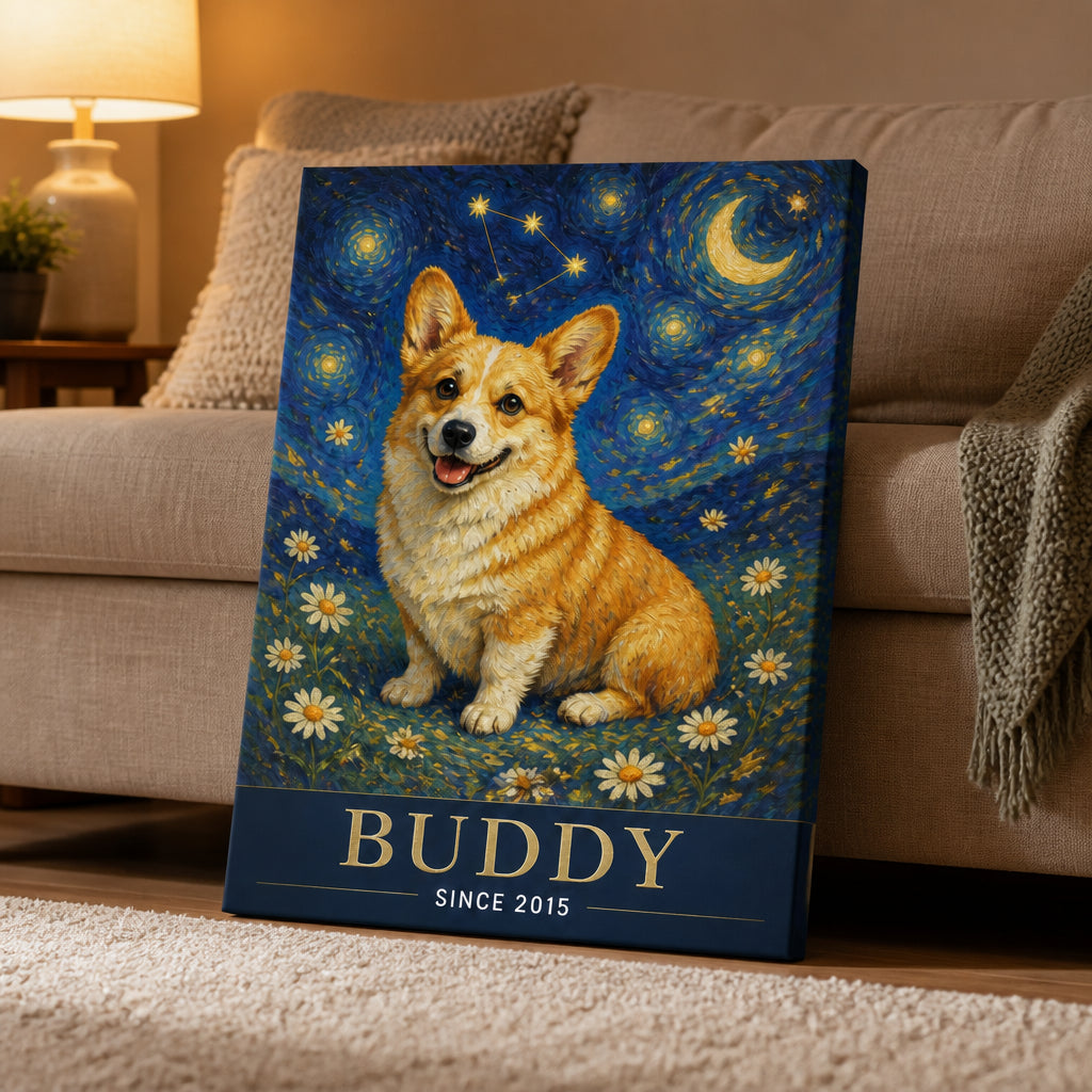 Starry Night Pet Portrait Canvas – Name & Since Year - Personalized Canvas 78ac9c35-2093-4bb3-95fa-b75ff5430d56.jpg