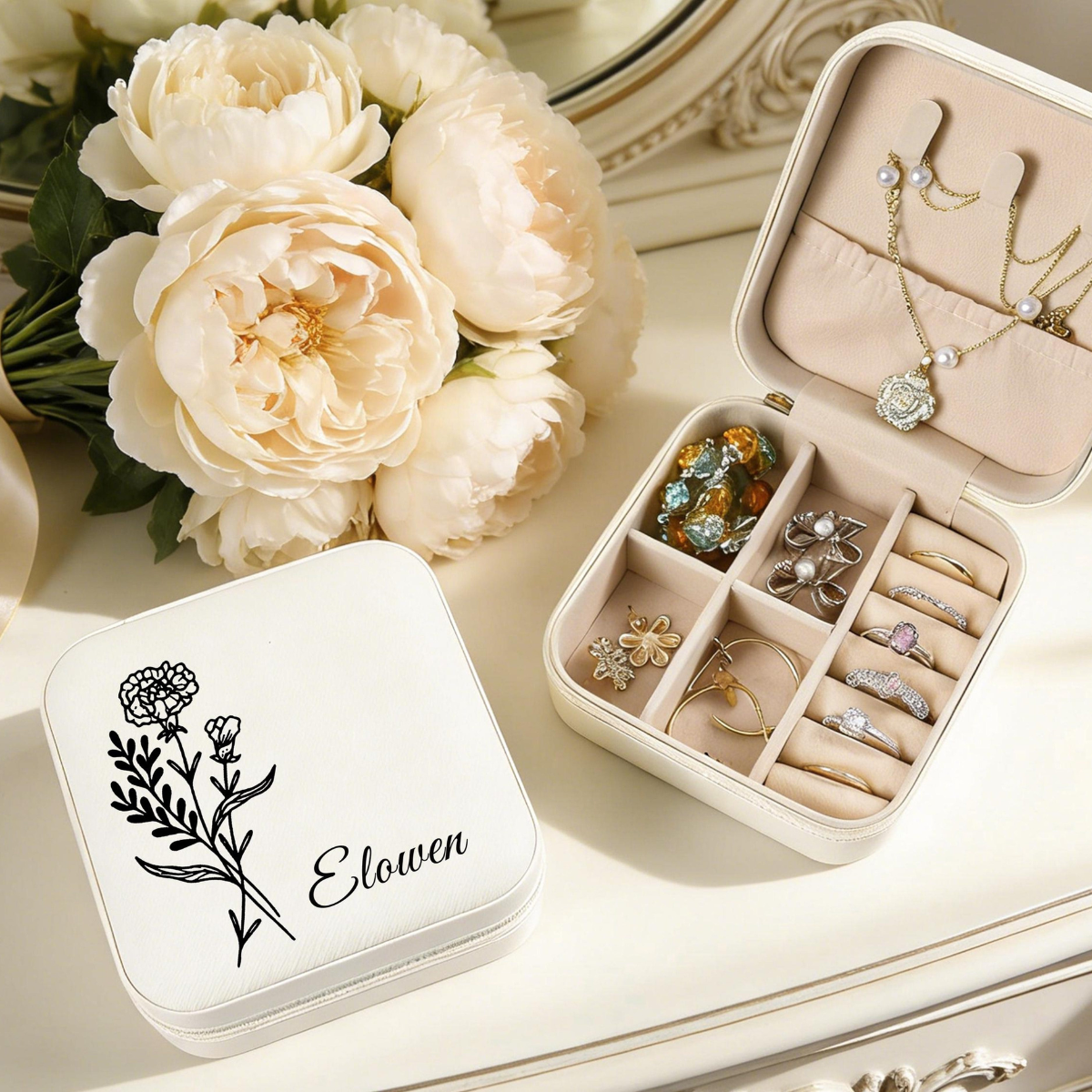Personalized travel jewelry box, small square earring organizer, bridesmaid gifts box for sister, friend 78e6f7f4-b8ac-406b-a016-b9c82e9a469e-3.png