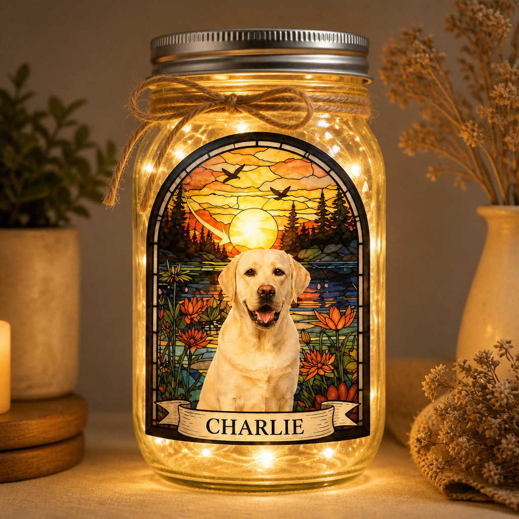 Pet Memorial Mason Jar Light – Photo + Name – "Always With You" - Personalized Mason Jar Light 78f7ba89-121e-43de-8089-d6d168d8bab1.jpg