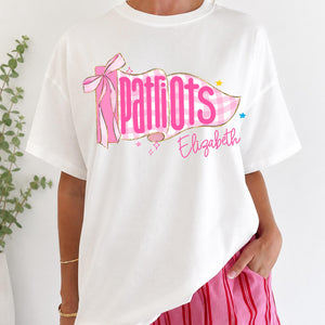 Custom School Spirit Shirts, Preppy Pennants Flag TShirt, Girly Coquette Mascot Pennant Flag, Back To School Tee, Matching Team Shirts 7910e8de-4176-43e7-94de-60df7f8758f1-5.jpg