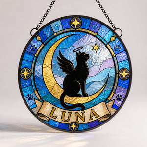 Angel Cat Memorial Stained-Glass Suncatcher – Personalized Name - Personalized Suncatcher Stained Glass 7913a810-4ad1-4ab7-9b6f-a3975a0aeafb.jpg