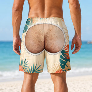 Looking Cheeky Tropical Vacation Swim Trunks, Personalized Beach Shorts 7926899c-2e84-4041-8fa7-f39d34396c22-6.webp