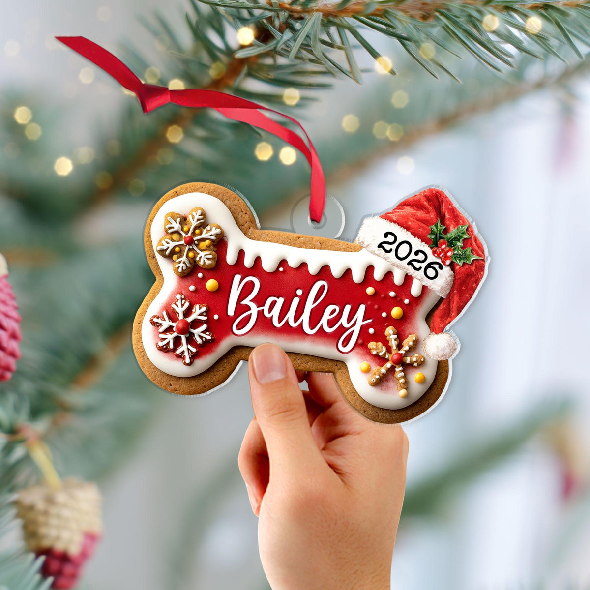 Custom Dog Bone Gingerbread Christmas Ornament, Custom Dog Ornament, Pet Ornament, Dog Lover Gift, New Dog Ornament, Christmas Decor 7958bcf0-b6ee-4257-b53b-649679e75982-6.jpg