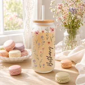 Personalized Wildflower Floral Tumbler, Custom Glass Coffee Cup, Bridesmaid Proposal Gift, Gifts for Her, Mother's Day Gift, Graduation Gift 796596ca-c0b7-4338-ac82-9bb7073a0390-banner-1.png