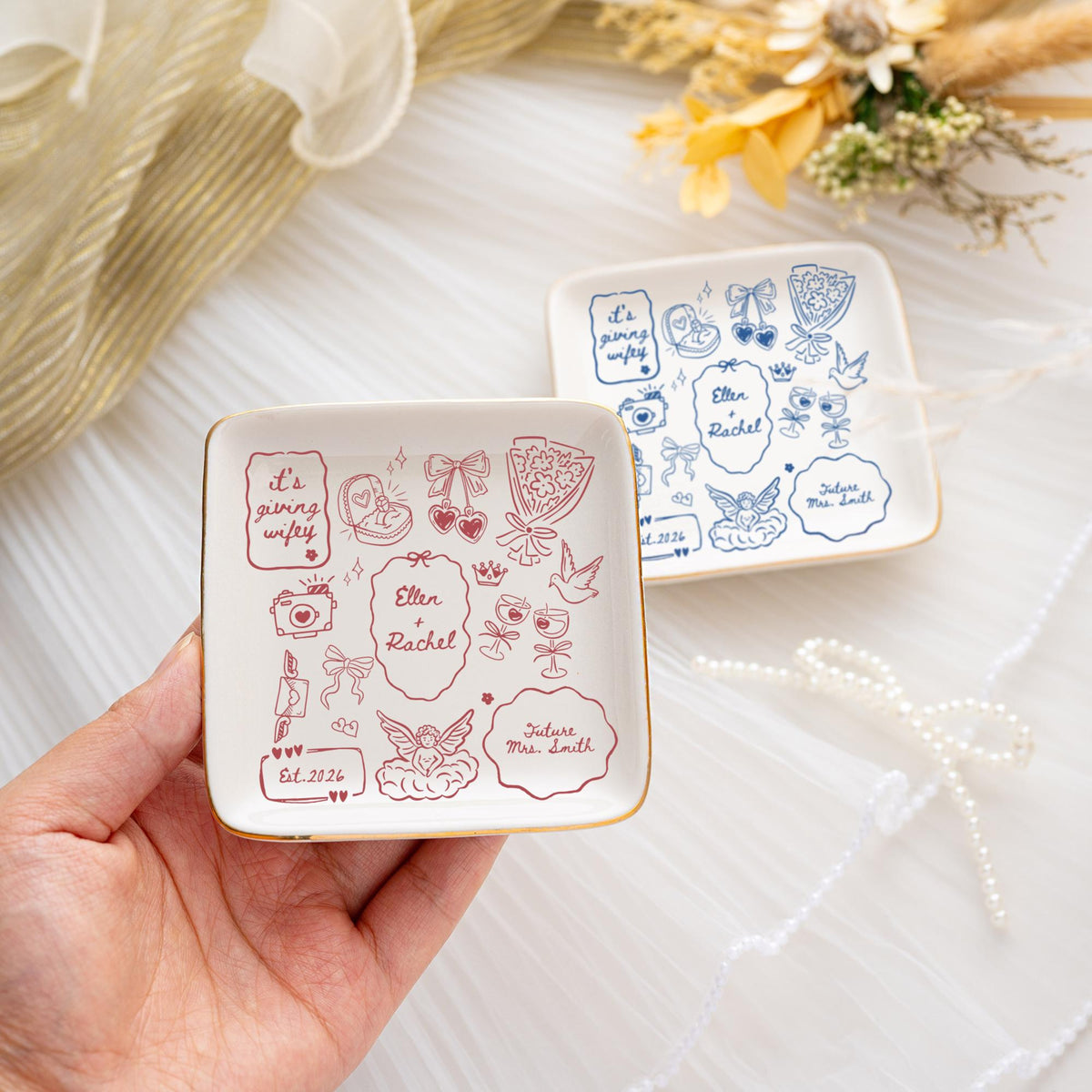 Custom Future Bride Jewelry Dish, Wedding Ring Dish, Wedding Keepsake Gifts for Bride, Wedding Gifts, Bride To Be,Future Mrs Giffts 7992feb3-e529-4110-a744-d84467fcbc12-5.jpg